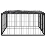 Vidaxl -Hund Kennel 4 Paneele 100x50 cm Pulver -Stahlschwarz