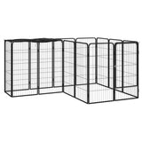 Vidaxl Hond Kennel 14 Paneele 50 x 100 cm Pudder -coated Stol schwaarz