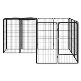 Vidaxl Hond Kennel 14 Paneele 50 x 100 cm Pudder -coated Stol schwaarz