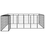 Vidaxl Dog Kennel 26 panneaux 50x100 cm en poudre - en acier noir