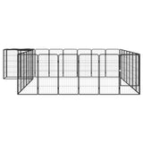 Vidaxl Hond Kennel 30 Panel 50 x 100 cm Pudder -coated Stol schwaarz