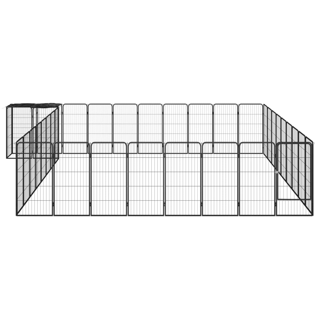 Vidaxl Dog Kennel 38 Panels 50x100 cm pulverlakkert stål svart