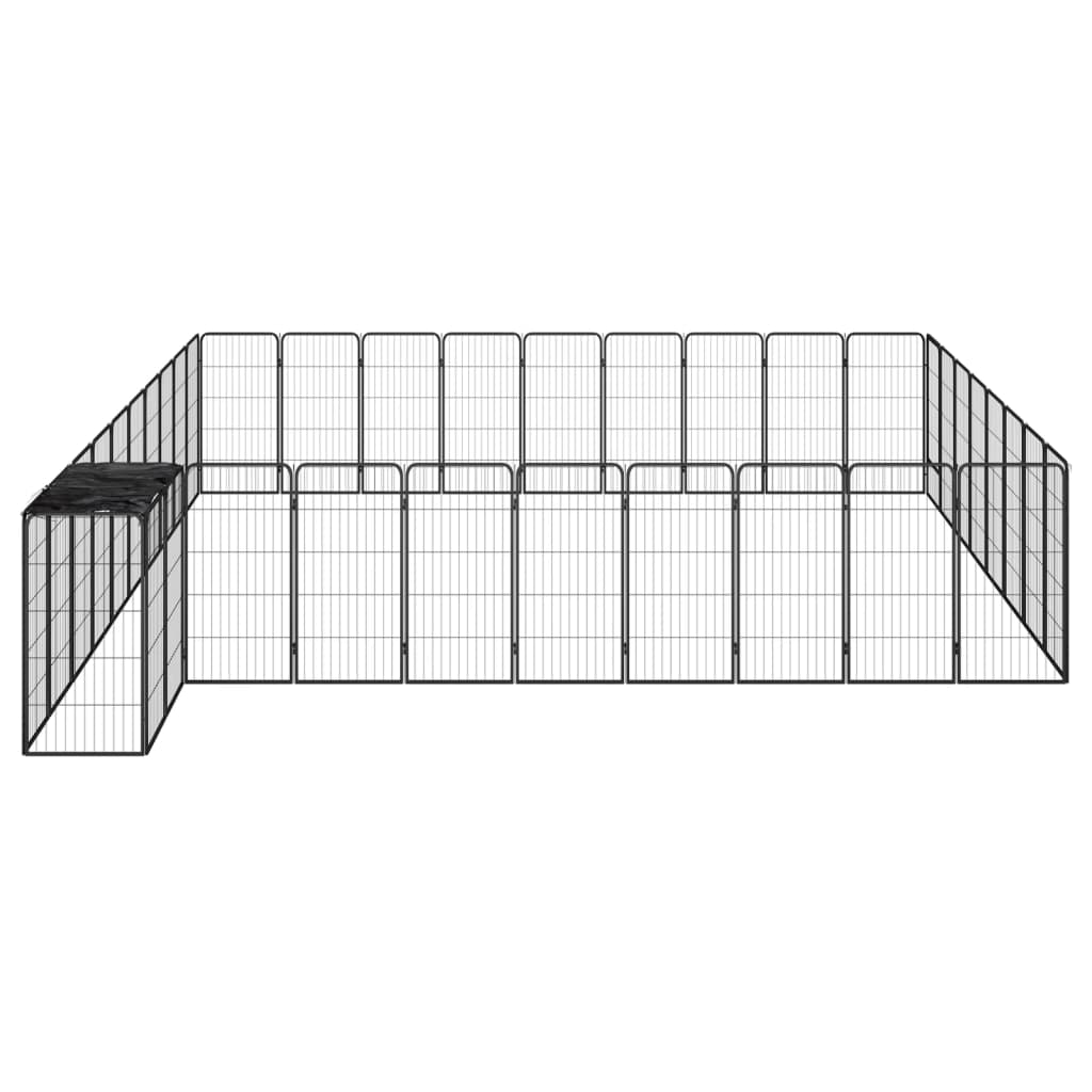 Vidaxl Dog Kennel 38 Panels 50x100 cm pulverlakkert stål svart