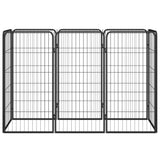 Vidaxl Dog Kennel 8 Panels 50x100 cm pulver -belagt stål sort