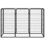 Vidaxl -Hundezwinger 8 Paneele 50 x 100 cm Pulver -Stahlschwarz schwarz