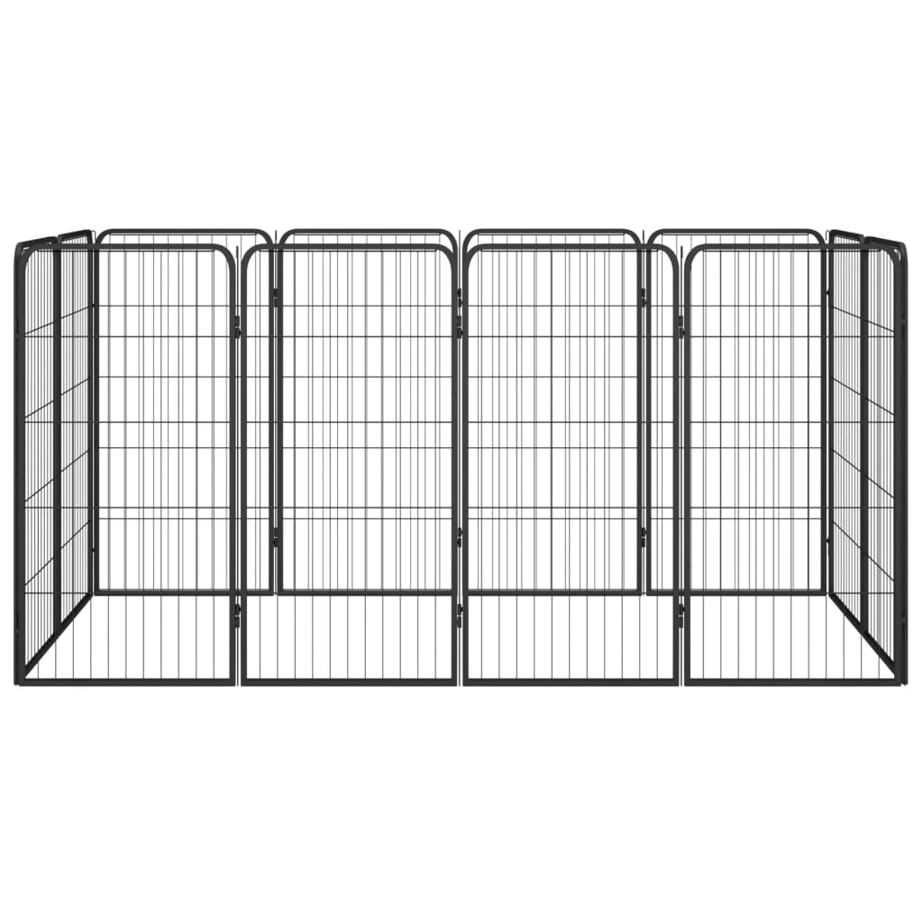 Vidaxl Dog Kennel 12 Panels 50 x 100 cm pulverlakkert stål svart