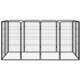 Vidaxl Dog Kennel 12 Panels 50 x 100 cm pulverlakkert stål svart