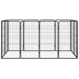 Vidaxl -Hundezwinger 12 Paneele 50 x 100 cm Pulver -Stahlschwarz