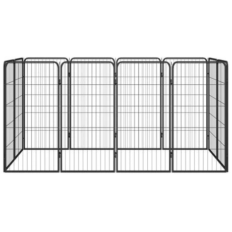 Vidaxl Hundehütte 12 Paneele 50 x 100 cm pulverbeschichteter Stahl schwarz