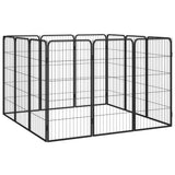 Vidaxl -Hundezwinger 12 Paneele 50 x 100 cm Pulver -Stahlschwarz