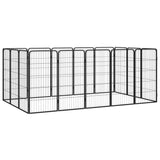 Vidaxl Dog Kennel 16 Panels 50 x 100 cm pulverlakkert stål svart