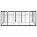 Vidaxl Dog Kennel 16 Panels 50 x 100 cm pulverlakkert stål svart