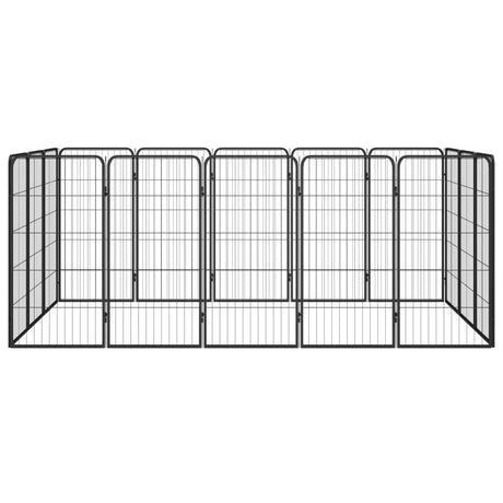 Vidaxl Hundehütte 16 Paneele 50 x 100 cm pulverbeschichteter Stahl schwarz