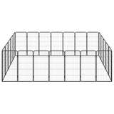 Vidaxl Dog Kennel 24 panneaux 50 x 100 cm en poudre et en acier noir