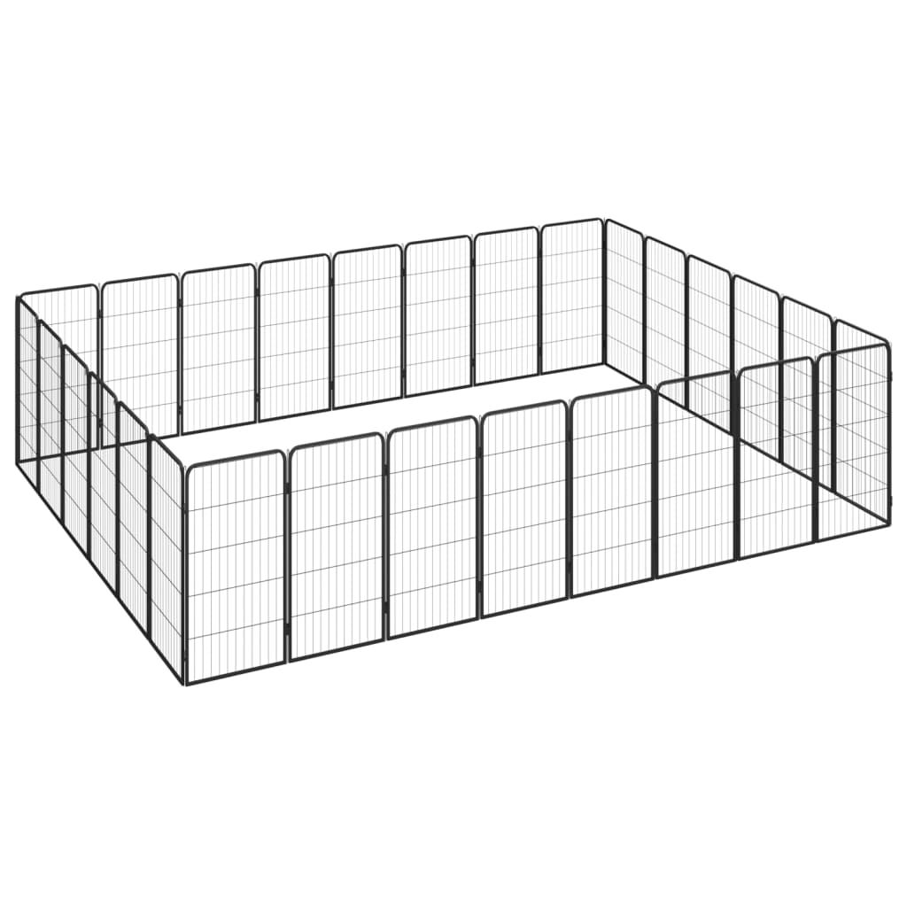 Vidaxl Dog Kennel 28 Paneler 50x100 cm pulverbelagd stål svart