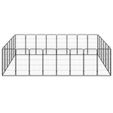 Vidaxl Dog Kennel 28 Paneler 50x100 cm pulverbelagd stål svart