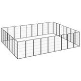 Vidaxl Hond Kennel 32 Pneele 50 x 100 cm Pudder -coated Stol schwaarz