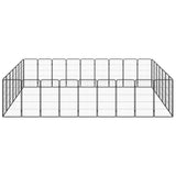 Vidaxl Hond Kennel 32 Pneele 50 x 100 cm Pudder -coated Stol schwaarz