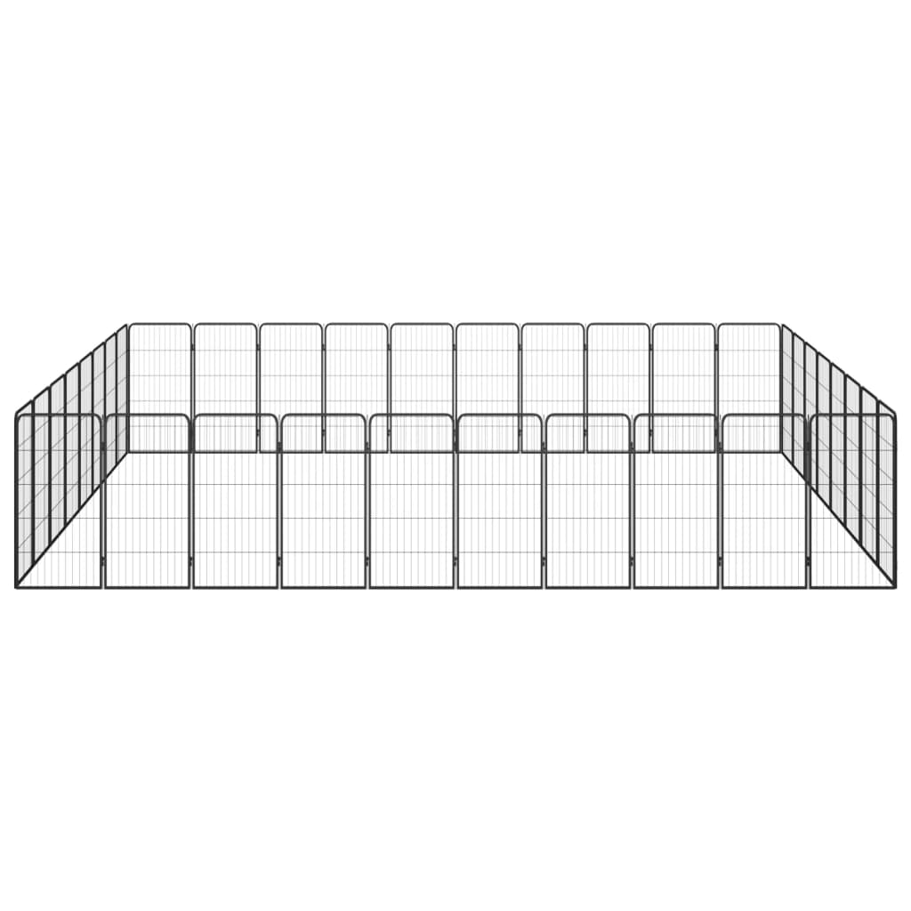 VidaXL Dog Kennel 36 panels 50 x 100 cm powder -coated steel black