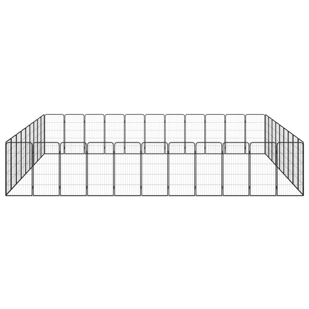 Vidaxl Dog Kennel 40 paneli 50 x 100 cm stalowa czarna