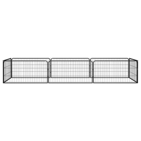 VidaXL Hundehütte 8 Paneele 100x50 cm pulverbeschichteter Stahl schwarz