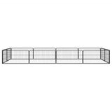 Vidaxl -Hunde Zwinger 12 Paneele 100x50 cm Pulver -Stahlschwarz