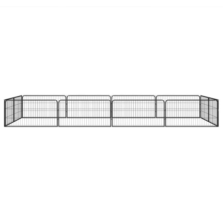 Vidaxxl Hundehütte 12 Paneele 100x50 cm pulverbeschichteter Stahl schwarz