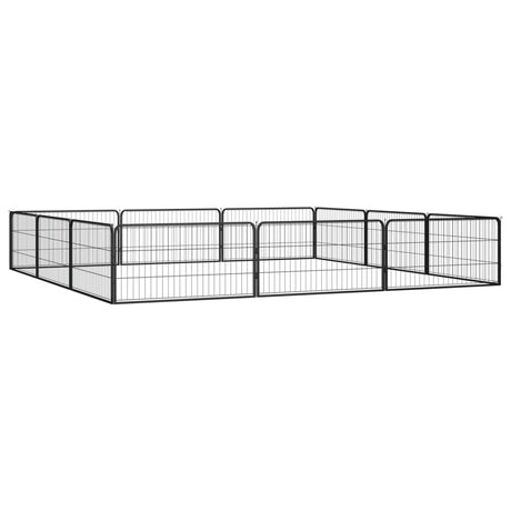 Vidaxxl Hundehütte 12 Paneele 100x50 cm pulverbeschichteter Stahl schwarz