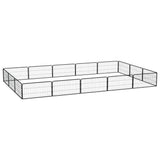 Vidaxl -Hund Kennel 16 Paneele 100x50 cm Pulver -Stahlschwarz