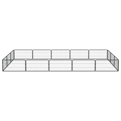 VidaXL Hundehütte 16 Paneele 100x50 cm pulverbeschichteter Stahl schwarz