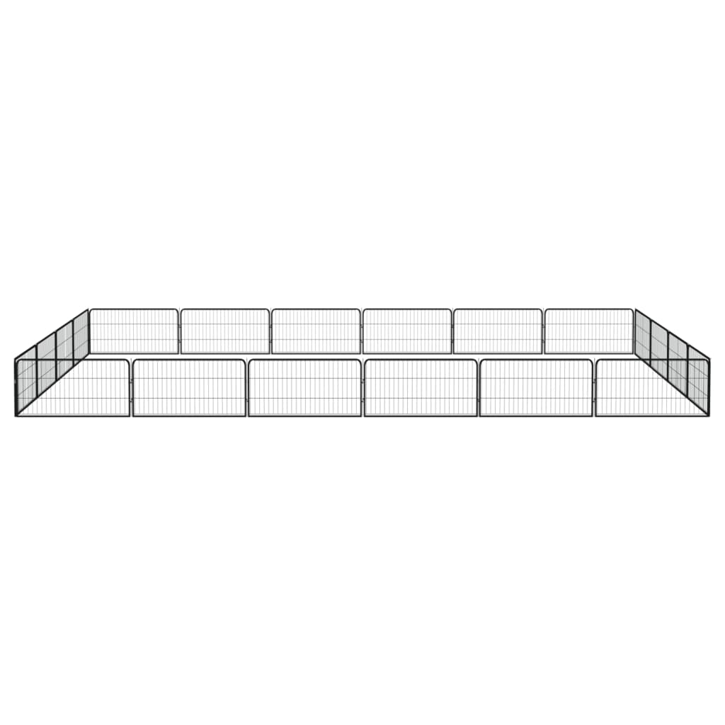 Vidaxl psa psarni 20 plošč 100x50 cm jeklena črna praška