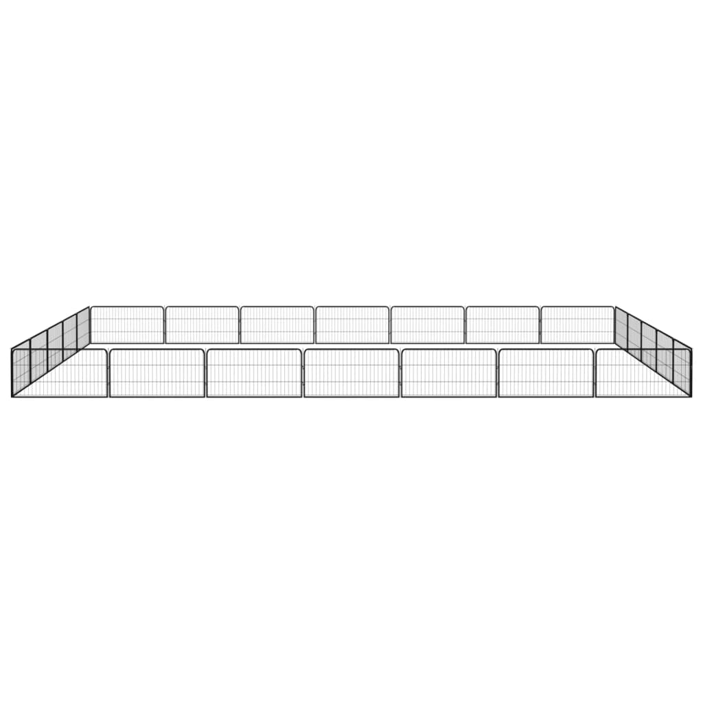 Vidaxl Dog Kennel 24 Panels 100x50 cm pulverlakkert stål svart