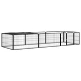 Vidaxl -Hund Kennel 8 Paneele 100x50 cm Pulver -Stahlschwarz