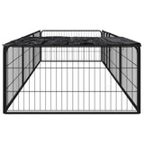 Vidaxl -Hund Kennel 8 Paneele 100x50 cm Pulver -Stahlschwarz