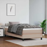 Vidaxl pocketveringmatras medium 90x190x20 cm kunstleer cappuccinokleurig