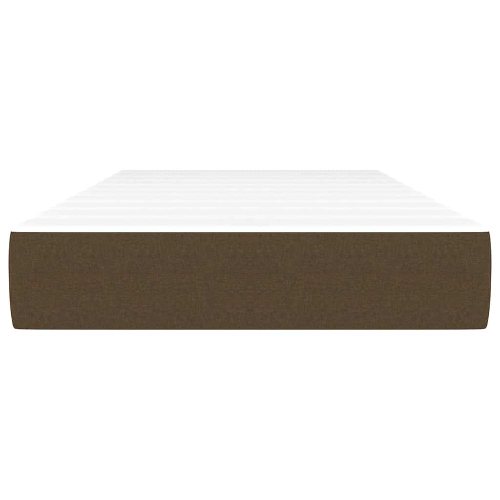 Vidaxl pocketveringmatras medium 100x200x20 cm stof donkerbruin
