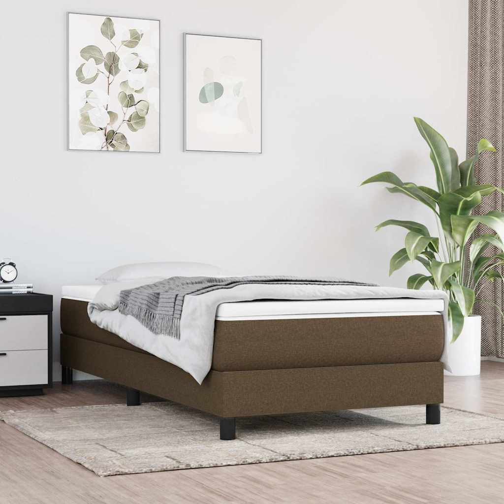 Vidaxl pocketveringmatras medium 100x200x20 cm stof donkerbruin
