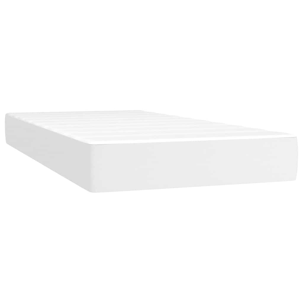 Vidaxl pocketveringmatras medium 100x200x20 cm kunstleer wit