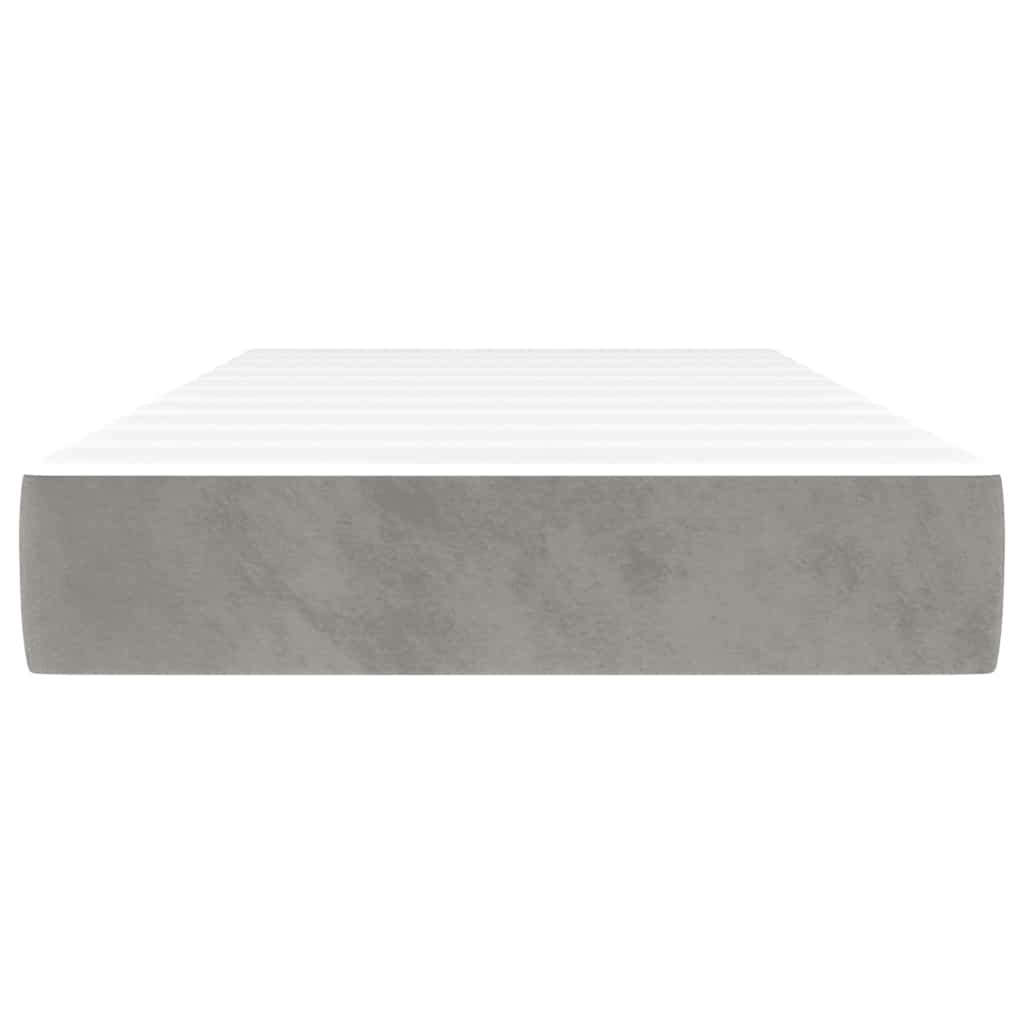 Vidaxl pocketveringmatras medium 100x200x20 cm fluweel lichtgrijs