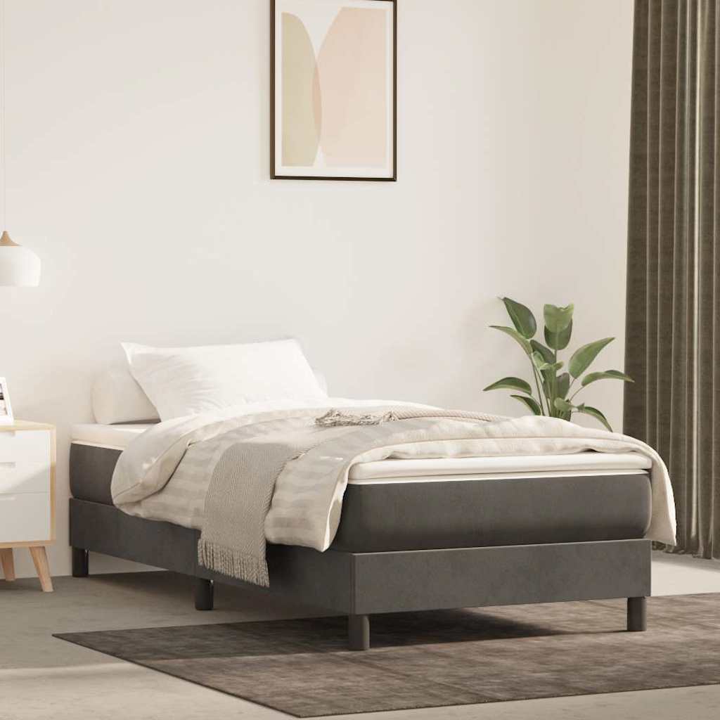 Vidaxl pocketveringmatras medium 100x200x20 cm fluweel donkergrijs