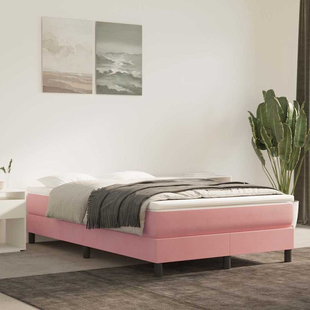 Vidaxl pocketveringmatras medium 120x200x20 cm fluweel roze