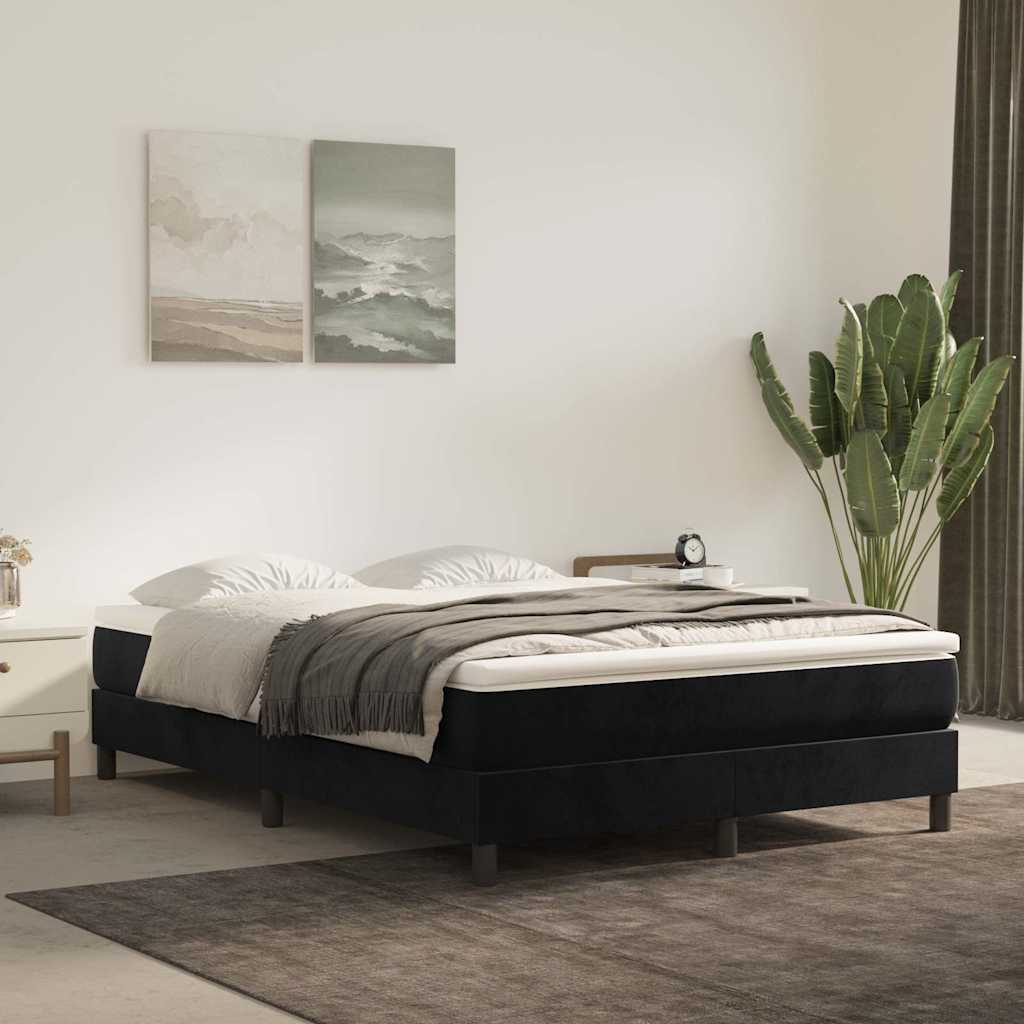 Vidaxl pocketveringmatras medium 140x190x20 cm fluweel zwart