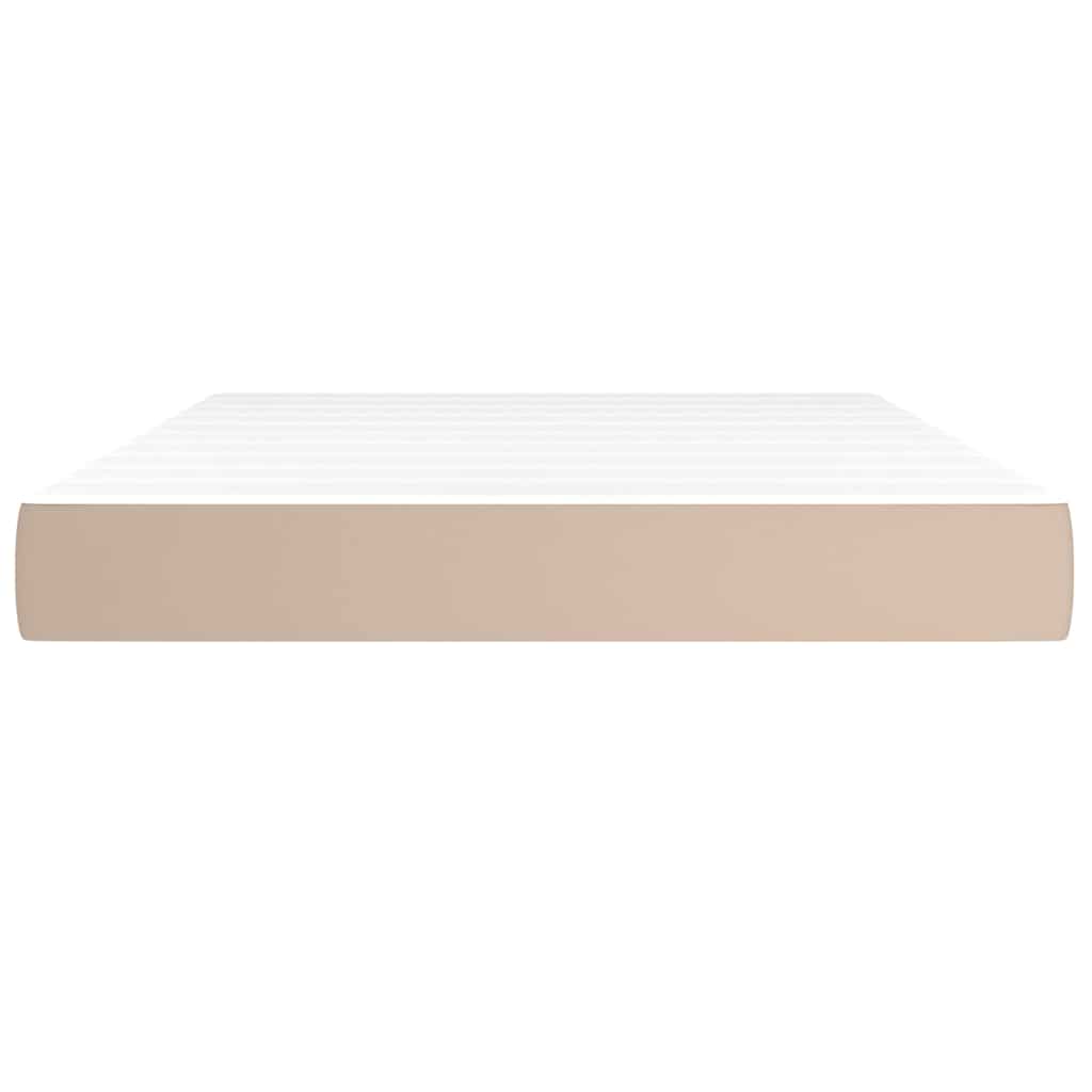 Vidaxl pocketveringmatras medium 140x200x20 cm kunstleer cappuccinokleurig
