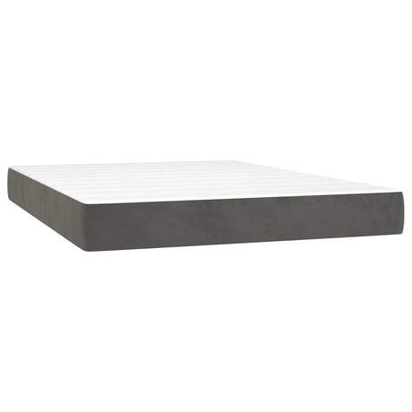 Vidaxl pocketveringmatras medium 140x200x20 cm fluweel donkergrijs