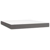Vidaxl pocketveringmatras medium 160x200x20 cm kunstleer grijs