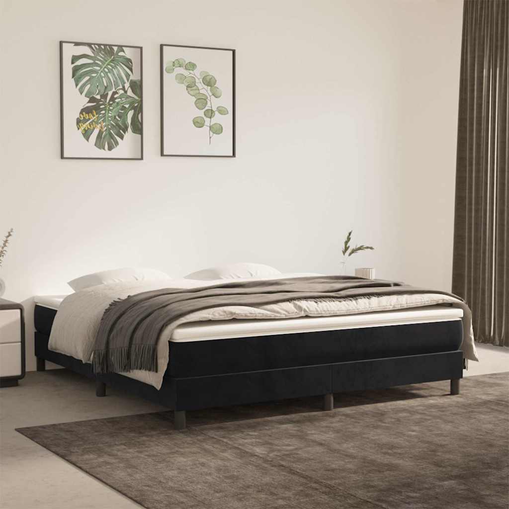Vidaxl pocketveringmatras medium 160x200x20 cm fluweel zwart
