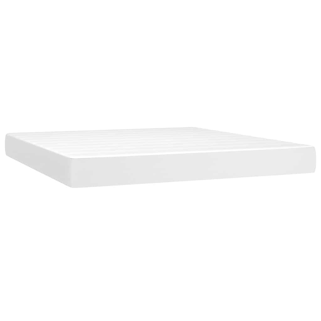 Vidaxl pocketveringmatras medium 180x200x20 cm kunstleer wit