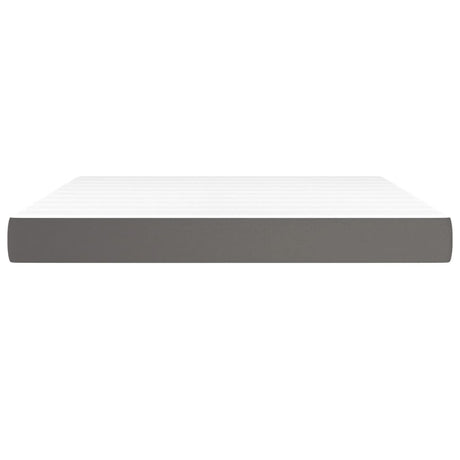 Vidaxl pocketveringmatras medium 180x200x20 cm kunstleer grijs