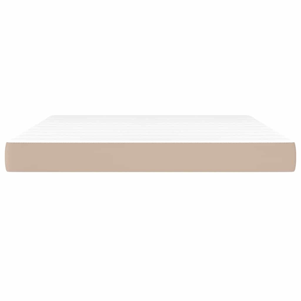 Vidaxl pocketveringmatras medium 180x200x20 cm kunstleer cappuccinokleurig