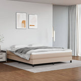 Vidaxl pocketveringmatras medium 180x200x20 cm kunstleer cappuccinokleurig